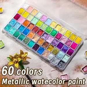 60 Colors Metallic Solid Paint Kit