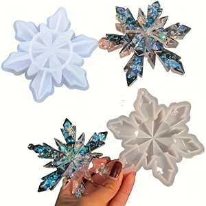 2 Christmas Snowflake Silicone Mold