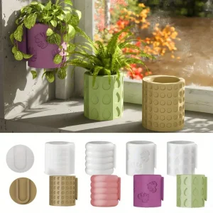 4pcs Silicone Mold for Wall-Mounted Succulent Vases