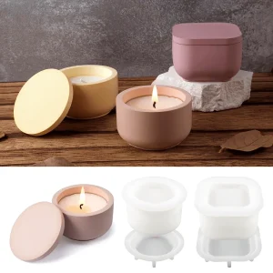 1 Set of Silicone Molds for Round/ Square Candle Holders